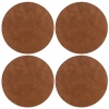 Brown PU Leather Round Placemat [129220]