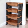 4 Tier Rattan Vegetable Storage Shelves [007614]