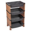 4 Tier Rattan Vegetable Storage Shelves [007614]