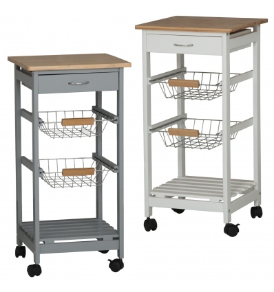 Oasis Bamboo Top MDF Kitchen Trolley