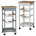 Oasis Bamboo Top MDF Kitchen Trolley