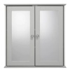 Croydex FlexiFix Ashby Grey Wooden Double Door Mirror Cabinet [238618]