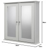 Croydex FlexiFix Ashby Grey Wooden Double Door Mirror Cabinet [238618]