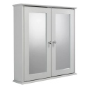 Croydex FlexiFix Ashby Grey Wooden Double Door Mirror Cabinet [238618]