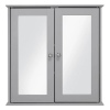 Croydex FlexiFix Ashby Grey Wooden Double Door Mirror Cabinet [238618]