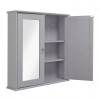 Croydex FlexiFix Ashby Grey Wooden Double Door Mirror Cabinet [238618]