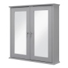 Croydex FlexiFix Ashby Grey Wooden Double Door Mirror Cabinet [238618]