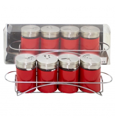 4pc Red Oblong Spice Set (054792)