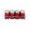 4pc Red Oblong Spice Set (054792)