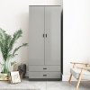 ALMARI High Gloss Tall 2 Door Wardrobe With 2 Drawers