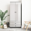 ALMARI High Gloss Tall 2 Door Wardrobe With 2 Drawers