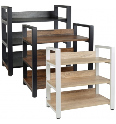 SD 3 Tier Metal & Wood Shelf Unit