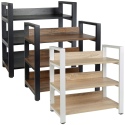 SD 3 Tier Metal & Wood Shoe Rack Shelf Unit