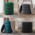 GIGI Velvet Rib Ottoman Storage Stool