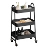 3 Tier Metal Storage Trolley with Wheels