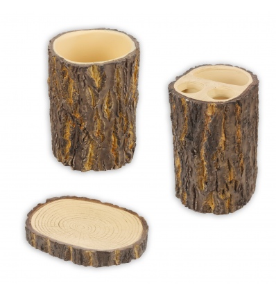 3pcs Tree Bark Bathroom set