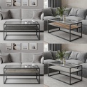 Serena Glass Top Coffee Table with Steel Frame