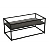 Serena Glass Top Coffee Table with Steel Frame