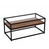 Serena Glass Top Coffee Table with Steel Frame