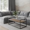 Serena Glass Top Coffee Table with Steel Frame