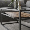 Serena Glass Top Coffee Table with Steel Frame