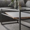 Serena Glass Top Coffee Table with Steel Frame