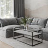 Serena Glass Top Coffee Table with Steel Frame