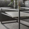 Serena Glass Top Coffee Table with Steel Frame