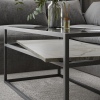 Serena Glass Top Coffee Table with Steel Frame