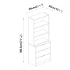 Fuji 3 Drawer Chest Cabinet & Bookcase