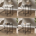2pcs PALOMA Marble Effect Side Coffee Table