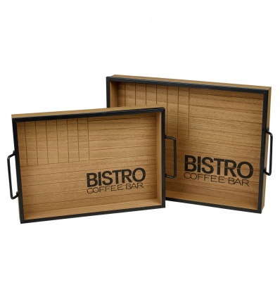 2 Pcs Bistro 'Coffee Bar' Tray Set [682237]