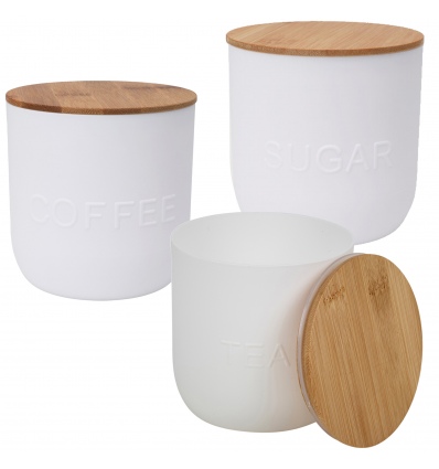 White Storage Jar with Bamboo Lids [456494]