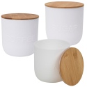 White Storage Jar with Bamboo Lids [456494]
