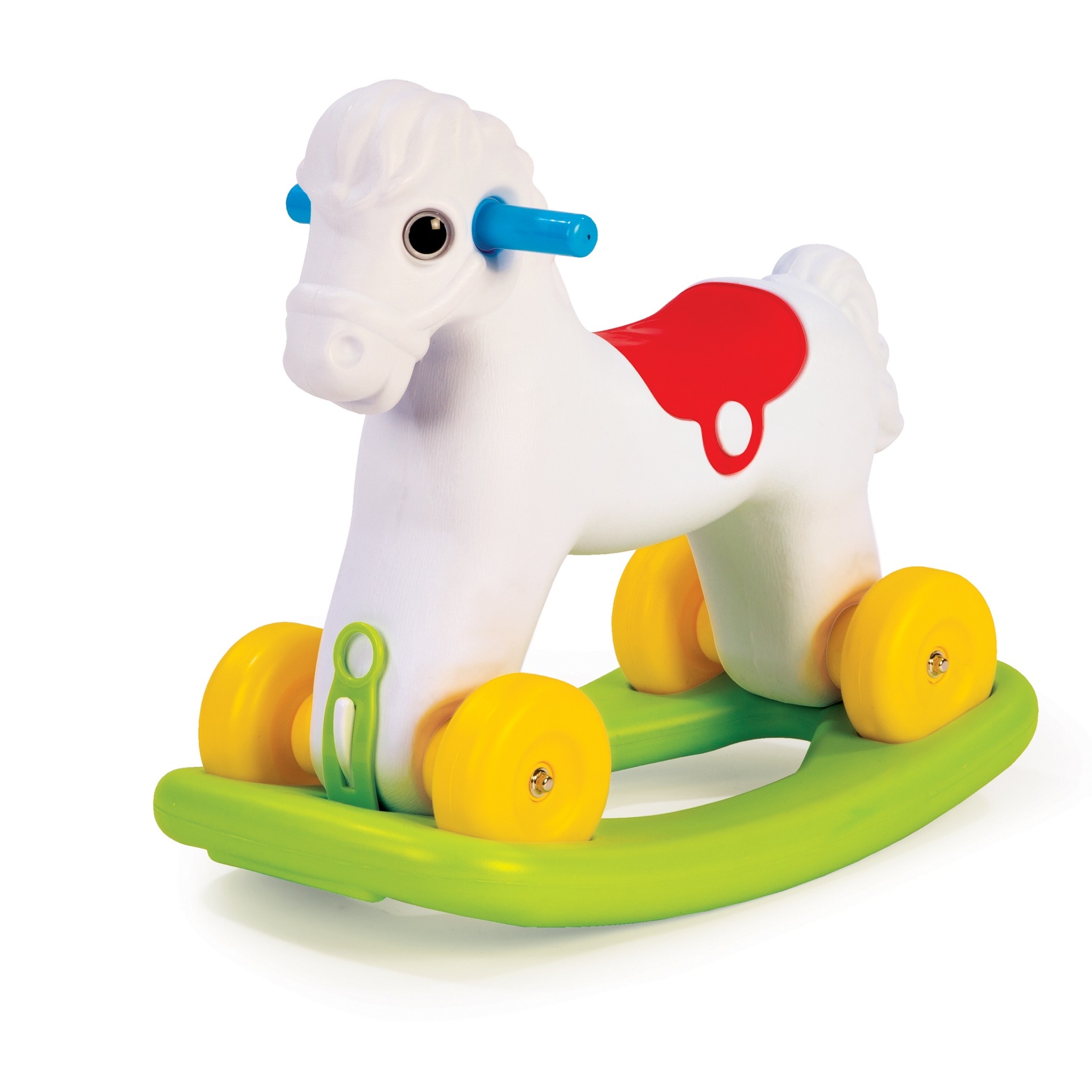 Large 2 in 1 Rocking + Riding Horse Wheels Kids Indoor Outdoor Rocker