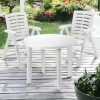 Round Plastic TONDO Table +REXI Folding Chairs White x2