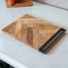 Herringbone Cutting Board with Metal Handle [559652]
