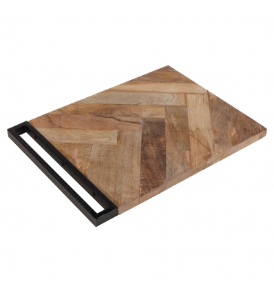 Herringbone Cutting Board with Metal Handle [559652]