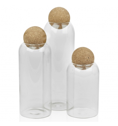 Glass Storage Jar with Cork Ball Lid