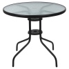 SYDNEY Round Black Metal & Glass Patio Table [584828]