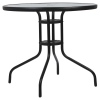 SYDNEY Round Black Metal & Glass Patio Table [584828]