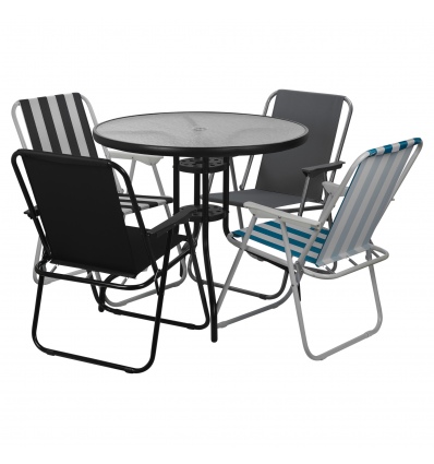 SYDNEY Outdoor Metal Folding Chairs & Metal Table Set