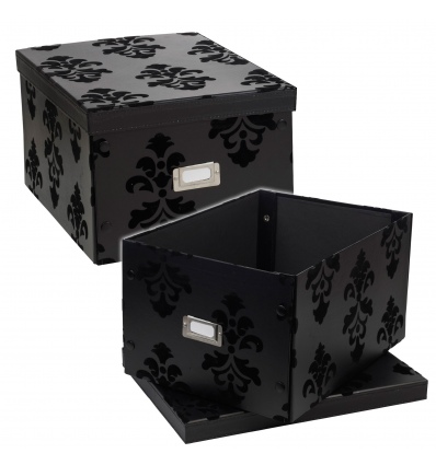 Set of Rococo Flocked Storage Boxes With Lids [928/4690]