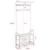 Metal & MDF Wood Entryway Coat Hanger & Shoe Rack