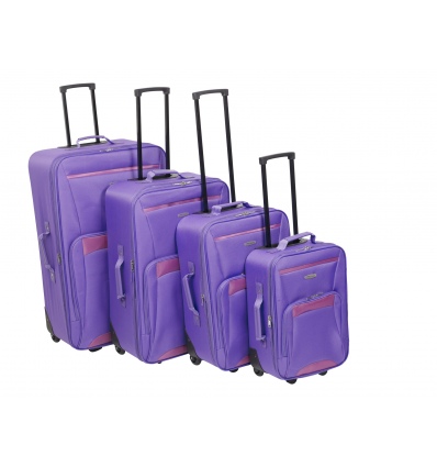 4 x Super Traveller Suitcases (Purple)