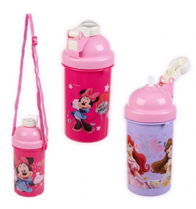 Disney Flip Top Pop Up Drinks Water Bottle 500ml