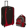 32" 4 Wheel Travelight Suitcase + Backpack (Red & Black)