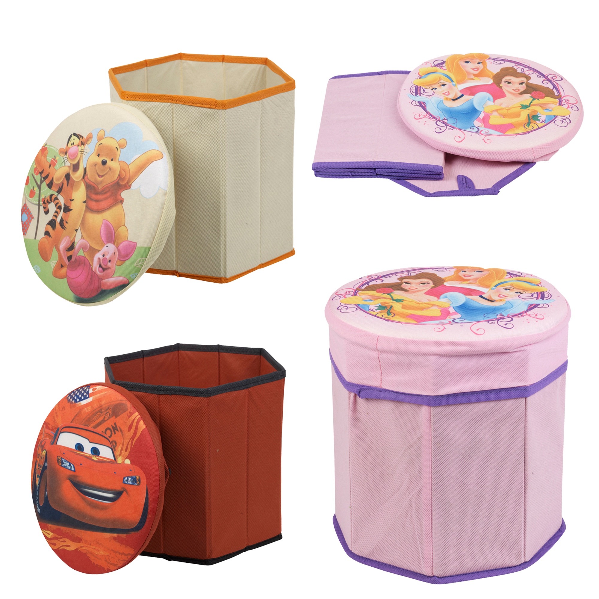 Disney Characters Storage Foot Stool Children Pouffe Bedroom Chair Kids