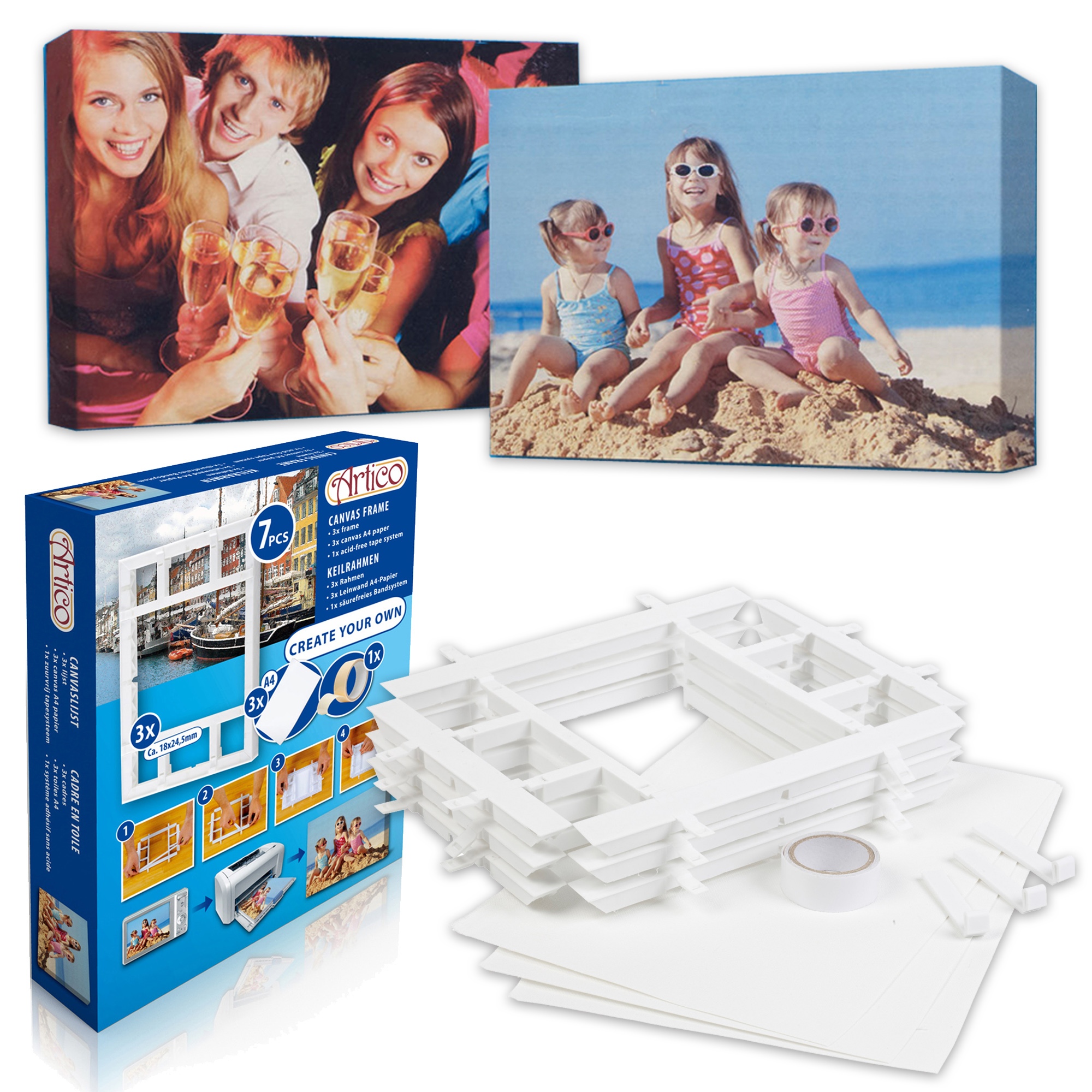 7pcs Create Your Own A4 Diy Wall Canvas Picture Frames Kit Tape Arts Item Specifics