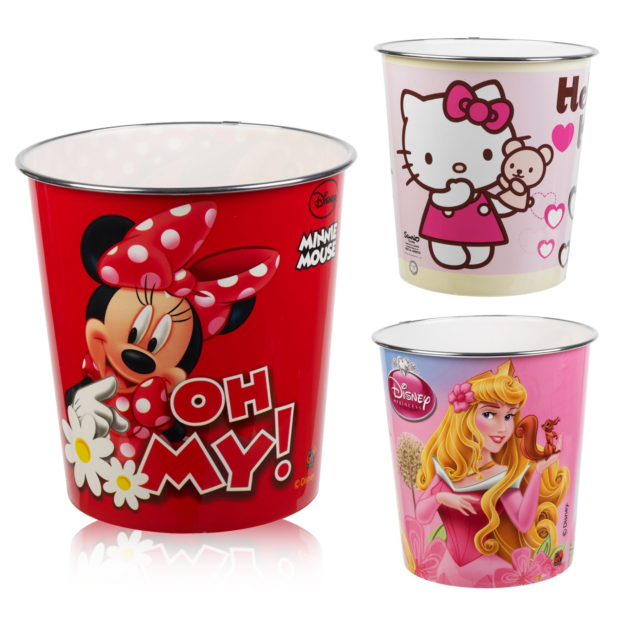 Details About Kids Disney Hello Kitty Waste Rubbish Bin Plastic Trash Can Bedroom Nursery